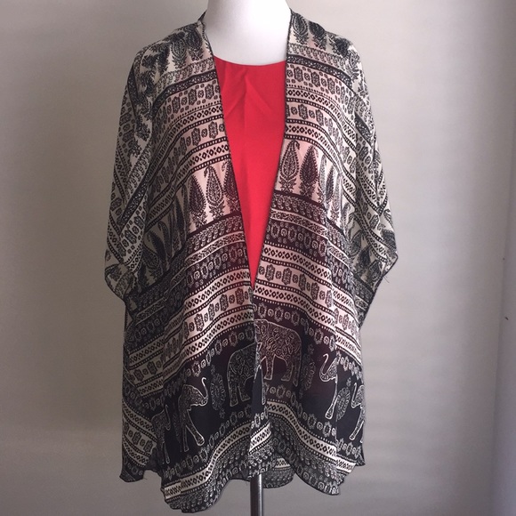 Live 4 Truth Black and ivory Kimono - Picture 2 of 6